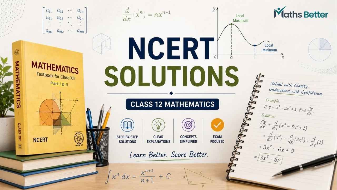 NCERT Solutions banner for Class 12 Maths with chapter-wise solutions
